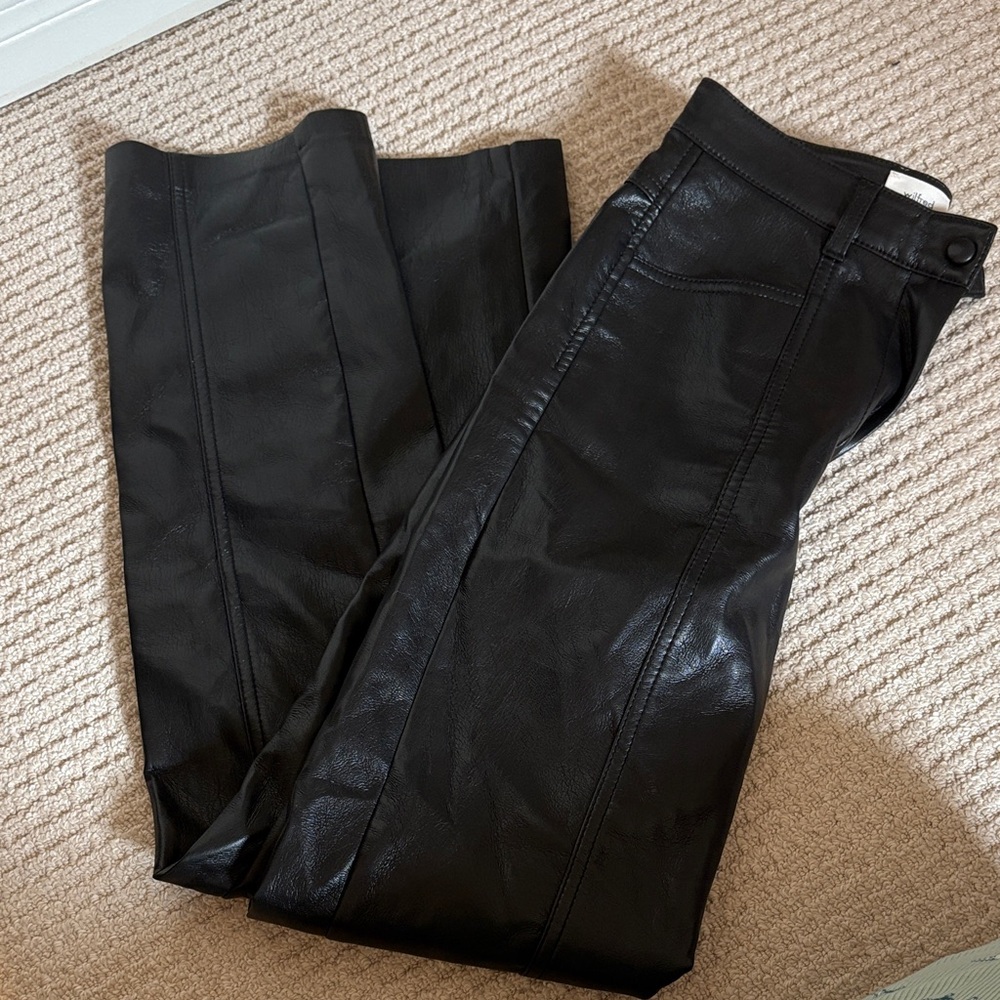 Wilfred Black Faux Leather Trousers